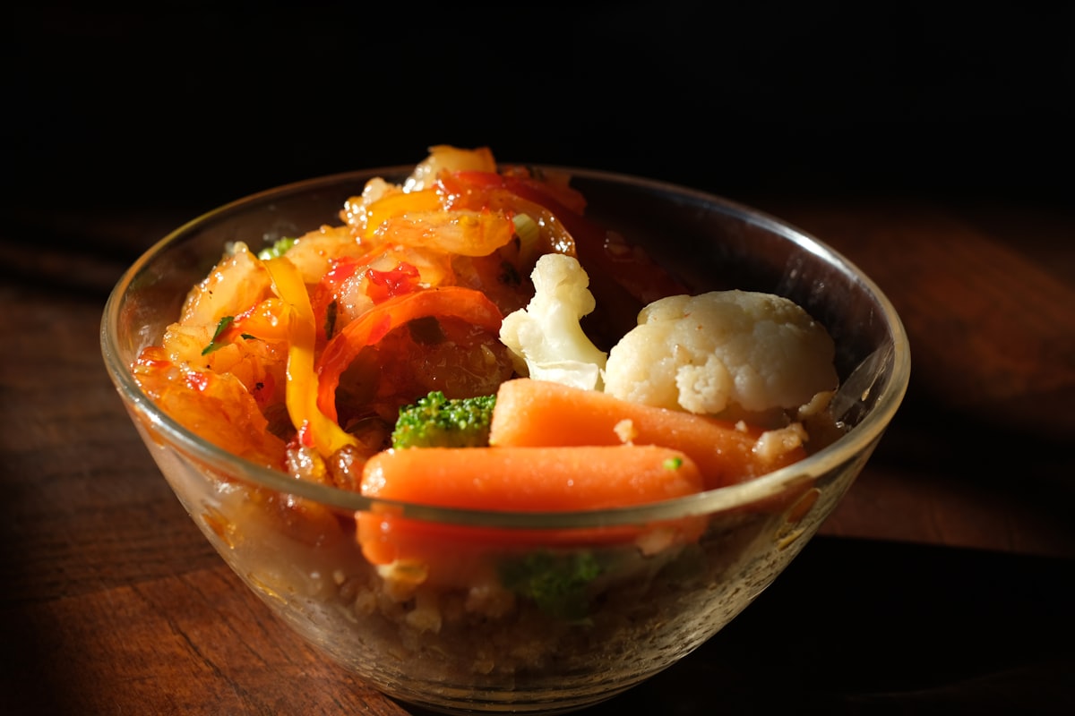 Fresh vegetables in a kitchen setting